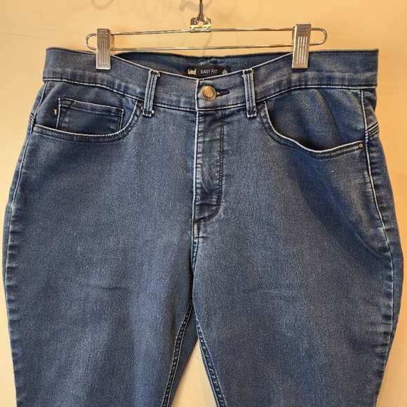 Ee Easy Fit High Rise Stretch Blue Jeans Size 14 Petites - Picture 2 of 7